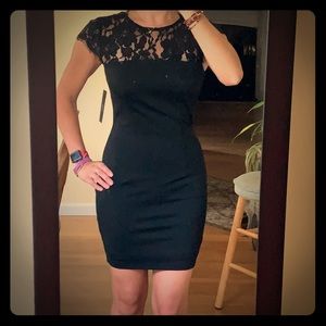 LuLu’s Black Lace Body Con Dress